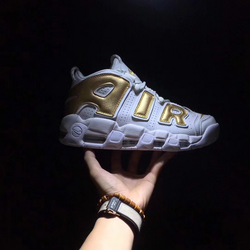 Authentic Nike Air More Uptempo White Gold